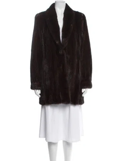 Pre-owned Henig Furs Mink Fur Coat In Brown