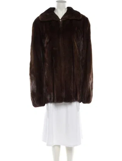 Pre-owned Henig Furs Mink Fur Jacket In Brown