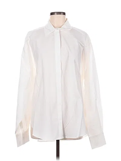Pre-owned Henne Long Sleeve Button Down Shirt In Ivory