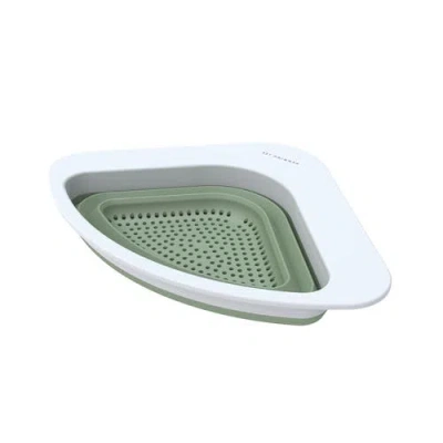 Henning Lee Corner Sink Colander, Triangular Sink Strainer For Fruits, Vegetables & Pasta In Green