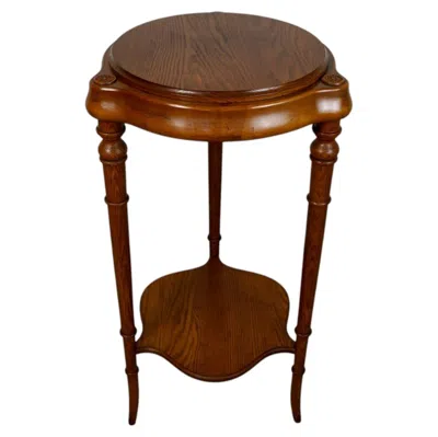 Pre-owned Henredon 1960's Hollywood Regency Faux Bamboo High Table Stand In Brown