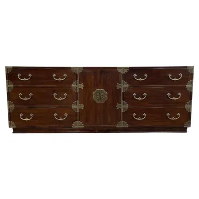 Pre-owned Henredon 1970s Vintage  Tansu Asian Dresser Credenza In Brown