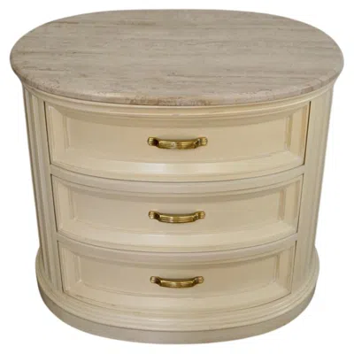 Pre-owned Henredon 1990's Hollywood Regency Italian Inspired 3-drawer Nightstand By Century In Brown