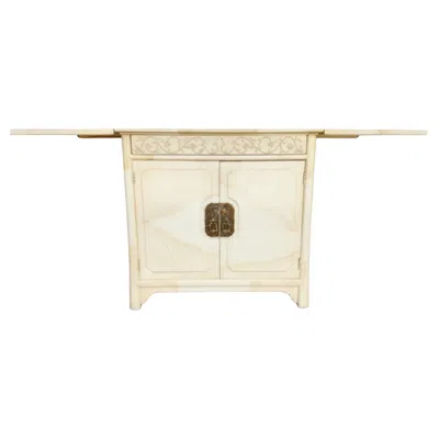Pre-owned Henredon Bar Buffet Asian Goat Skin In Brown