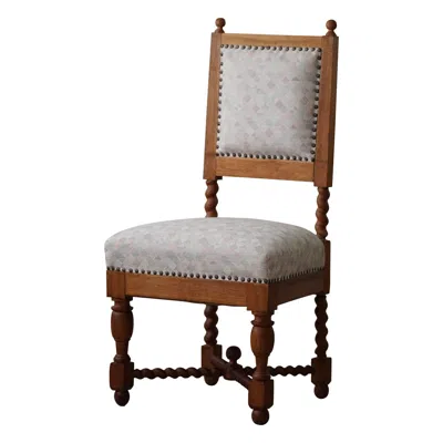 Pre-owned Henredon Baroque Style English Chair With Barley Twisted Legs In Oak, 1920s In Brown