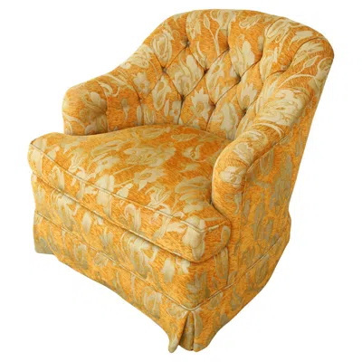 Pre-owned Henredon Button Tuft Lounge Chair In Brown