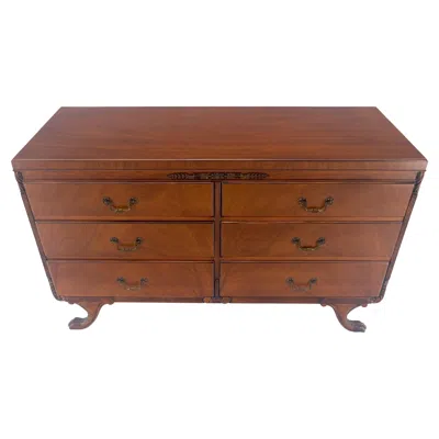 Pre-owned Henredon Duncan Phyve Mahogany 6 Drawers Splayed Carved Legs 6 Drawers Dresser Mint In Brown