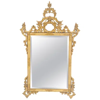 Pre-owned Henredon Fine Rococo Style Large 53x40 Wall Mirror Rococo Style Made In Italy Mint In Sand