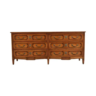 Pre-owned Henredon French Regency Carved Fruitwood Long Dresser Or Credenza, Circa 1960s In Brown