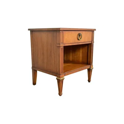 Pre-owned Henredon French Regency Louis Xvi Carved Walnut Nightstand, Circa 1960s In Brown