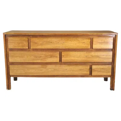 Pre-owned Henredon Geometric Dresser By  After Gio Ponti In Brown