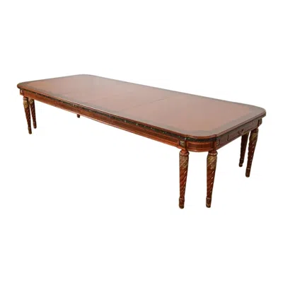 Pre-owned Henredon Grand Provenance Italian Neoclassical Cherry Extension Dining Table In Brown