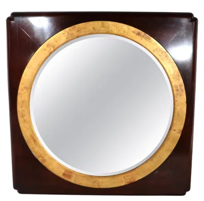 Pre-owned Henredon Hollywood Regency Asia Modern Style Mirror By , Ca 1970/1980's In Brown