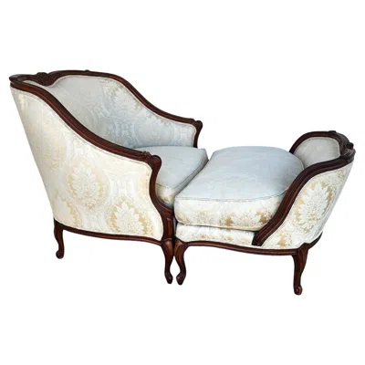 Pre-owned Henredon Louis Xv Duchesse Brisée Lounge Chair French Bergère In Brown