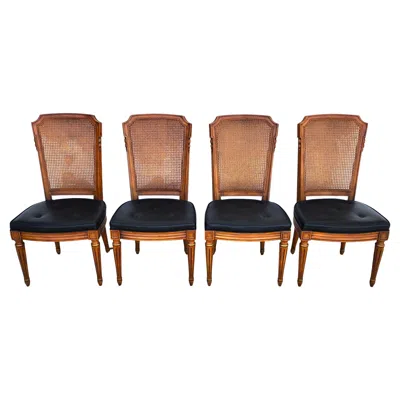 Pre-owned Henredon Mcm  Dining Chairs Cane Back 28-2501 In Brown