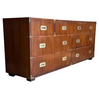 Pre-owned Henredon Mid-century Campaign Dresser By  In Brown