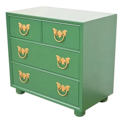 Pre-owned Henredon Mid-century Hollywood Regency Chinoiserie Bedside Chest, Refinished In Brown