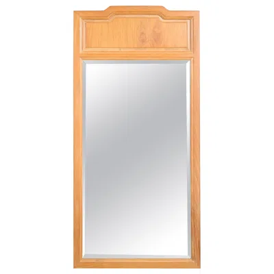 Pre-owned Henredon Mid-century Modern Sculpted Ash Framed Wall Mirror In Brown