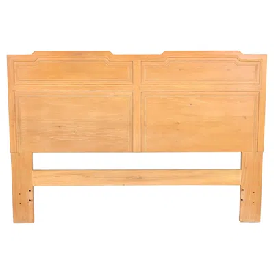 Pre-owned Henredon Mid-century Modern Sculpted Ash Queen Size Headboard, Circa 1970s In Brown
