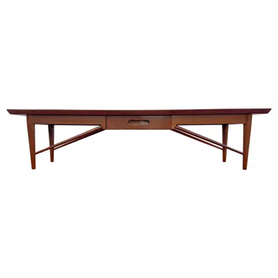 Pre-owned Henredon Mid-century Modern Walnut Coffee Table, One Drawer, Usa, 1960 In Brown