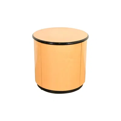 Pre-owned Henredon Milo Baughman Style Birdseye Maple Drum Side Table By  In Brown