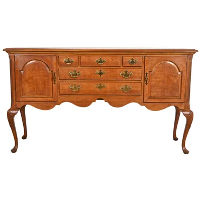 Pre-owned Henredon Queen Anne Solid Cherry Wood Sideboard Credenza In Brown
