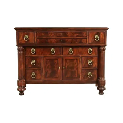Pre-owned Henredon Ralph Lauren Style American Empire Mahogany Master Chest Of Drawers By  In Brown