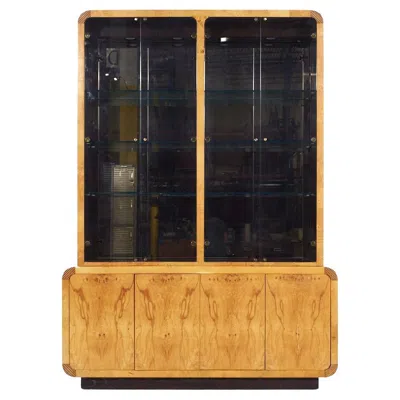 Pre-owned Henredon Scene Ii Mid Century Burlwood Credenza And Hutch In Brown