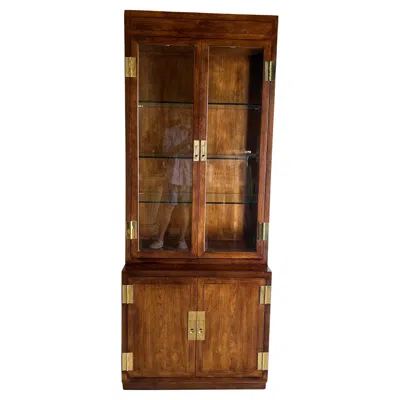Pre-owned Henredon Scene One Campaign Display Cabinet In Brown