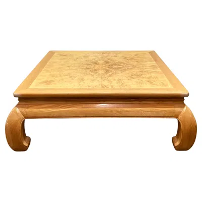Pre-owned Henredon Scene Two Burlwood Ming Dynasty Style Coffee Table In Brown