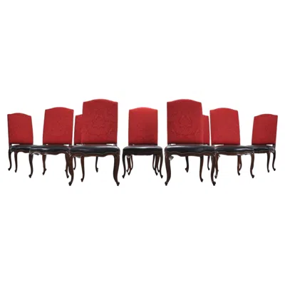 Pre-owned Henredon Set Of Ten Ralph Lauren Noble Estate Leather Dining Chairs In Brown