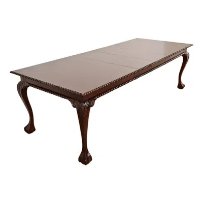 Pre-owned Henredon Style Chippendale Mahogany Extension Dining Table, Newly Refinished In Brown