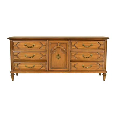 Pre-owned Henredon Style French Regency Louis Xvi Fruitwood Long Dresser, Circa 1960s In Brown