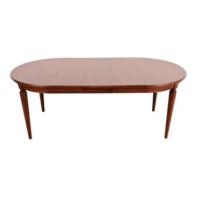 Pre-owned Henredon Style French Regency Louis Xvi Walnut Dining Table, Newly Refinished In Brown