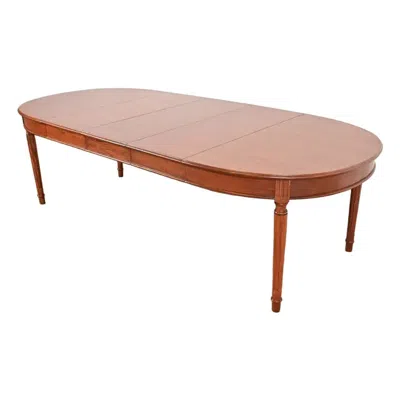 Pre-owned Henredon Style French Regency Teak Extension Dining Table, Newly Refinished In Brown