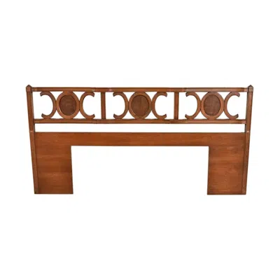Pre-owned Henredon Style Mid-century Hollywood Regency King Size Headboard, 1960s In Brown