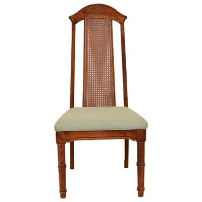 Pre-owned Henredon Style Mid-century Hollywood Regency Oak Dining Chair, Circa 1970s In Brown