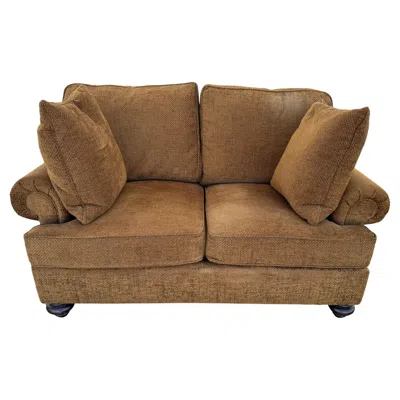 Pre-owned Henredon Upholstery Collection Cocoa Colored Loveseat In Brown