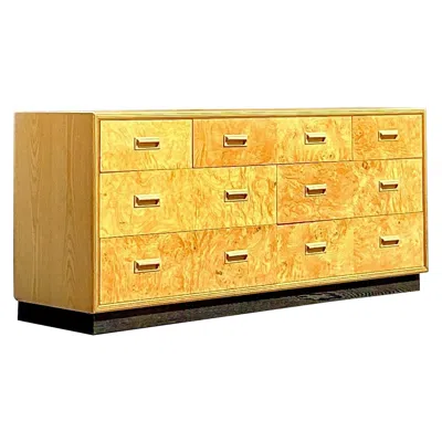 Pre-owned Henredon Vintage Boho  Scene Two Burl Dresser In Brown