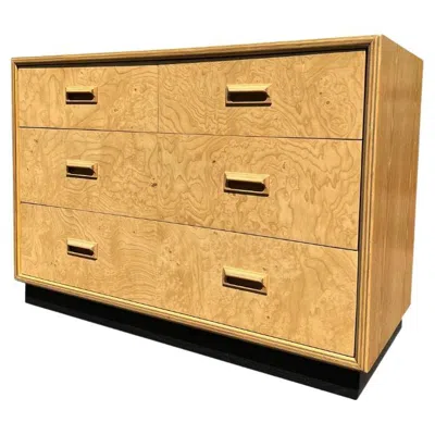Pre-owned Henredon Vintage  Scene Two 2 Burl Wood Dresser Lowboy Cabinet In Brown