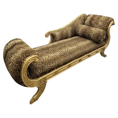 Pre-owned Henredon Vintage Hollywood Regency Chaise Lounge In Brown