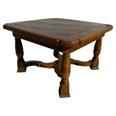 Pre-owned Henredon Walnut Tudor Style Side Table In Brown