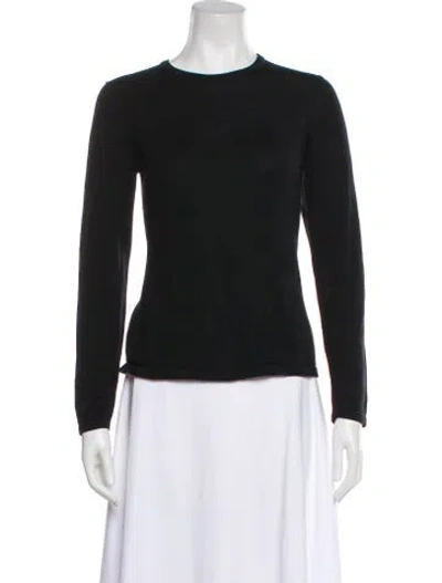 Pre-owned Henri Bendel Bateau Neckline Sweater In Black