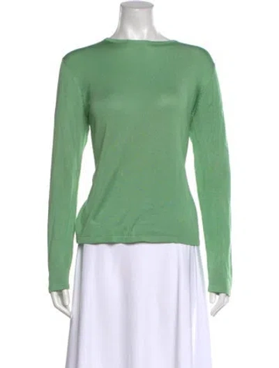 Pre-owned Henri Bendel Bateau Neckline Sweater In Green