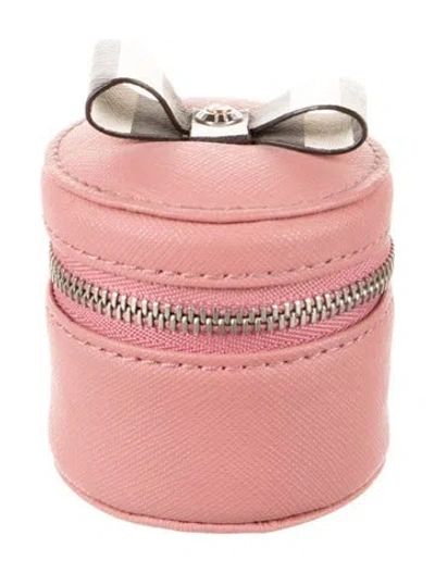 Pre-owned Henri Bendel Bow Accent Jewelry Case In Pink