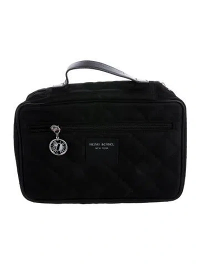 Pre-owned Henri Bendel Branded Cosmetic Bag In Black