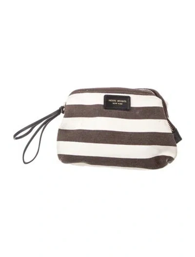Pre-owned Henri Bendel Canvas Cosmetic Bag In Brown