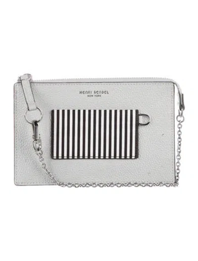 Pre-owned Henri Bendel Canvas Striped Pouch In Gray