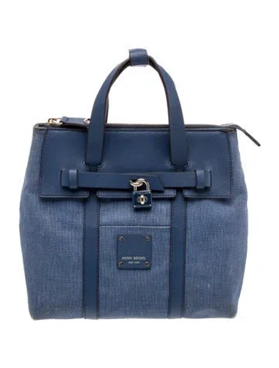 Pre-owned Henri Bendel Canvas Top Handle Bag In Blue