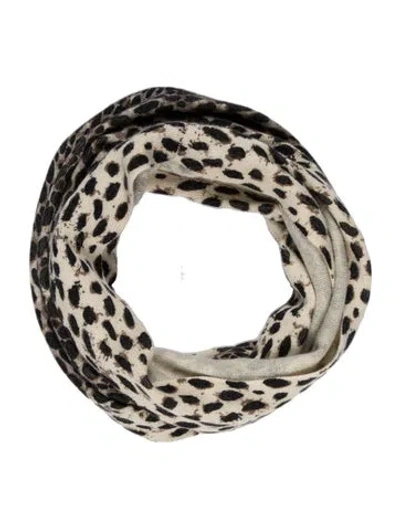 Pre-owned Henri Bendel Cashmere Animal Print Scarf In Neutral